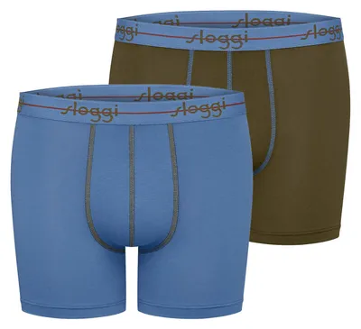 Produktbild von sloggi Herren Langer Boxer Blue Start 2-Pack greencombination - Größe 4