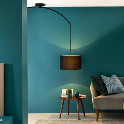 Produktbild von Pendellampe Textilschirm, Ø 40cm, E27 max. 40W - Metall/Textil schwarz