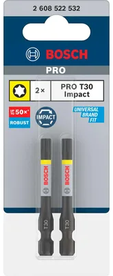 Obrázek produktu pro Bosch bit PRO Torx Impact, T30, 55 mm - 2 ks