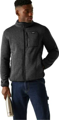 Productafbeelding van Regatta Barlee Fleecejas met doorlopende rits, zwart, maat XL, voor heren, kleur zwart, maat XL