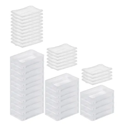 Produktbild von SuperSparSet 20x Transparenter Eurobehälter BasicLine mit geschlossenem Griff und Klickdeckel | HxBxT 7x20x30cm | 2,9 Liter | Eurobox, Transportbox, Transportbehälter, Stapelbehälter