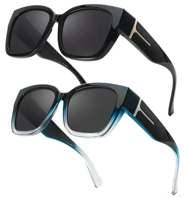 Image de Solidchoice - Coffret de 2 lunettes de soleil polarisées oversize avec protection UV400