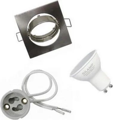 Produktbild von Kit GU10 LED-Einbaustrahler mit 6W LED-Glühbirne - Neutralweiß 4000K - 5500K
