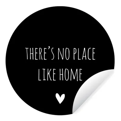 Obrázok produktu pre MuchoWow® Nálepka na tapetu - Anglický citát "There is no place like home" so srdcom na čiernom pozadí - 30cm