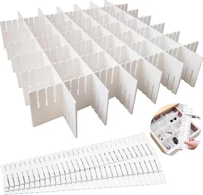 Immagine prodotto di Organizer a cassetti regolabile - Bianco - 16 cassetti - Fai da te - Portacalze - Camera da letto e ufficio.