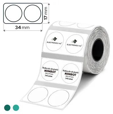 Productafbeelding van Thermische transferetiketten, zelfklevend, voor Niimbot M2, M2_H, M3, formaat 34x17 mm