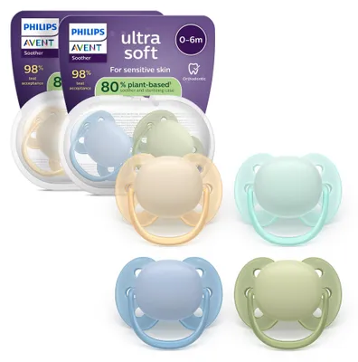 Produktbild von Philips AVENT Schnuller SCF091/50 ultra soft, Ultraweicher Schnuller, Kieferorthopädisch, Silikon, Junge/Mädchen