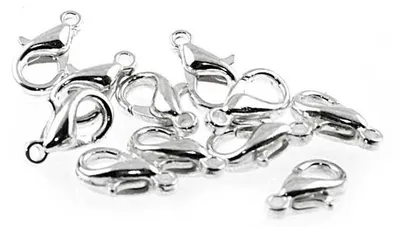 Produktbild von Vintageparts Karabinerverschluss silberfarben 10mm 10 Stück