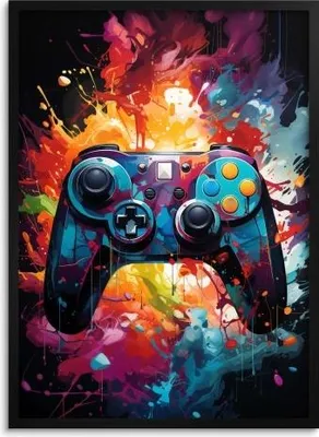 Produktbild von Modernes gerahmtes Poster, Gaming-Bild, X-Box-Pad-Konsole für Gamer