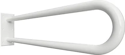 Produktbild von BELP Stützgriff in U-Form Eisen Weiß 100x250x829 mm, 120 kg Traglast für Bad & WC >> zum Bohren
