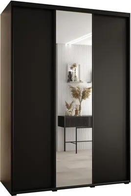 Produktbild von MEBLE KRYSPOL Davos 3 Schrank, drei Türen - 235,2x170x45 cm - Schwarz Schwarz Schwarz
