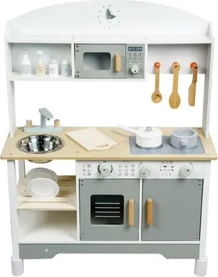Image de Cuisine pour enfants en bois avec accessoires | la cuisine de jeu, y compris les ustensiles de cuisine