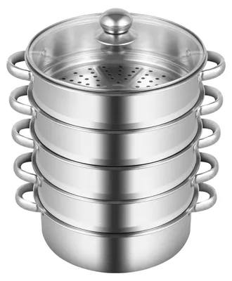 Zdjęcie produktu dla Garnek ze stali nierdzewnej ze szklanym pokrywką, 27 cm