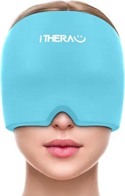 Productafbeelding van Herbruikbaar koud kompres voor migraine, migrainekap met comfortabele binnenvoering - Ijskussen gemaakt van flexibele gel, hoofdband tegen migraine, voor verlichting van sinusitis en stress