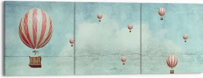 Produktbild von Bild auf Leinwand - Leinwandbild - Baloons Phantasie Illustration Fantasie - 150x50cm - Wand Bild - Wanddeko - Leinwanddruck - Bilder - Kunstdruck - Leinwand bilder - Wandkunst - CA150x50-3065
