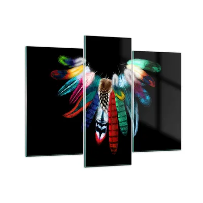 Produktbild von Bilder auf glas - Vogel Feder Farbe Komposition - 130x100cm - Glasbilder - Wandbilder - Kunstdruck - zum Aufhängen bereit - Wanddekoration aus Glas - Glas Bilder - Wandbild auf Glas - GCB130x100-2932