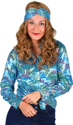 Produktbild von Bluse Disco 70er türkis, Groesse:XXL