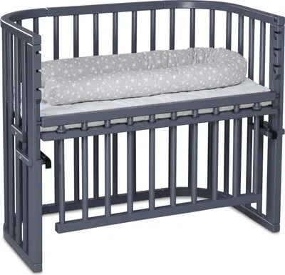 Produktbild von babybay Maxi Comfort Plus Beistellbett, schiefergrau lackiert