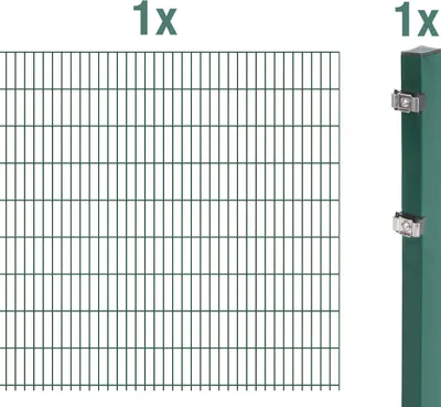 Produktbild von Alberts Anbauset für Doppelstabmatten, grün, Höhe 183 cm, Länge 2,5 m