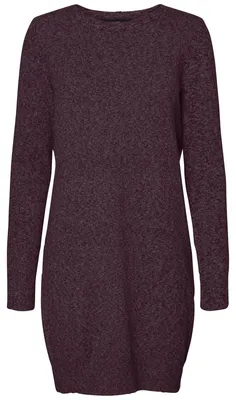 Produktbild von VERO MODA VMDOFFY LS O-Neck Dress GA NOOS – Größe XL, Winetasting/Detail:w. Black Melange