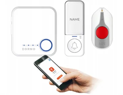 Produktbild von Orno | Wireless Türgong - 230V - Weiß - WLAN Tuya - SOS-Alarm - Reichweite 200 m