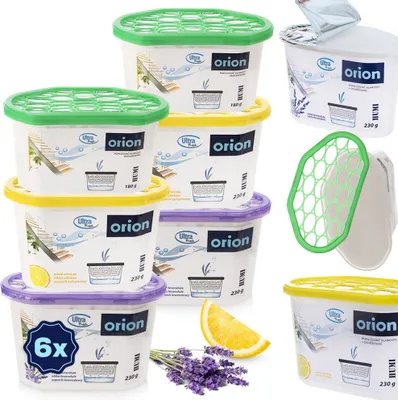 Obrázok produktu pre Orion Pohlcovač vlhkosti Odvlhčovač vzduchu Osviežovač s vôňou ULTRA FRESH 180 g / 230 g 6 ks.