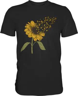 Produktbild von Schmetterling Sonnenblumen T-Shirt Gärtner Geschenk – Black / M