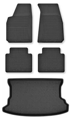 Zdjęcie produktu dla Dywaniki gumowe + mata bagażnika do Kia Sportage II 2004-2010 (standardowy bagażnik) – czarne, dobierane – Wielganizator Semi-Universal