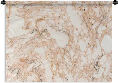 Produktbild von MuchoWow® Wandteppich Wandbehang Marmor - Rot - Orange 120x90 cm Tapisserie Dekoration Wandtuch - Wohnen - Aufhänger für die Wand