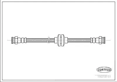 Produktbild von CORTECO 19018151 Bremsschlauch Hinten für FIAT Seicento / 600 Schrägheck (187) CINQUECENTO (170) Seicento / 600 Van (287)