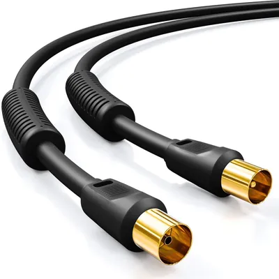 Produktbild von deleyCON 7,5m TV Antennenkabel IEC Koaxialkabel 2x Ferritkern - Schwarz – Größe 7.5 M