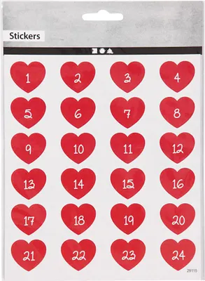 Produktbild von Creativ Company Stickers Heart mit Zahl, 1 Blatt