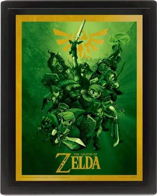 Produktbild von Pyramid International Legend of Zelda 3D-Effekt Poster Set im Rahmen Link 26 x 20 cm (3)