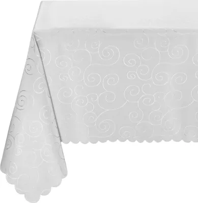 Produktbild von Tischdecke Ornamente, bügelfrei, fleckabweisend, pflegeleicht,Weiß, (Eckig300x130cm)
