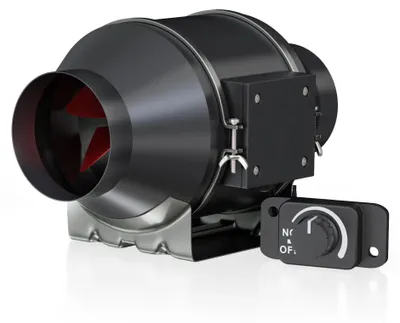Immagine prodotto di Ventilatore tubolare EC - Ventilatore da condotto in linea DF150 - 150 mm - Regolatore di velocità - 50 W - 350 CFM (595 m³/h) - 110–220 V 50/60 Hz - Silenzioso - Nero