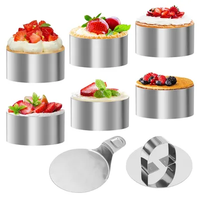 Obrázok produktu pre TRANKIELO® - Súprava 6 oceľových formičiek na dezerty, priemer 8 cm - Kvalitné formy na torty a dezerty