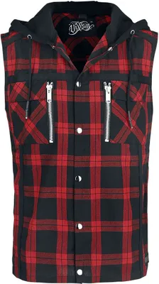 Produktbild von Vixxsin Kurzarmhemd Herren Eetu Shirt schwarz/rot L