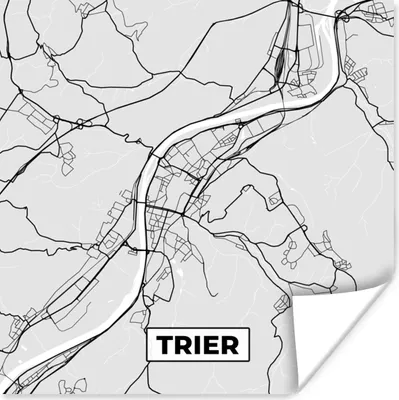 Produktbild von MuchoWow® Poster Karte - Stadtplan - Deutschland - Trier- Karte 50x50 cm - Wohnzimmerdekoration