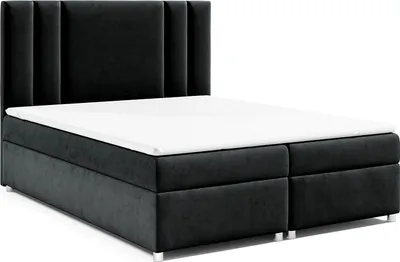 Produktbild von Best for Home Boxspringbett mit Bettkasten Trinity K-8 Bonellfederkern inkl. Topper, mit Lieferung, Aufbau & Entsorgung 140x200-Schwarz