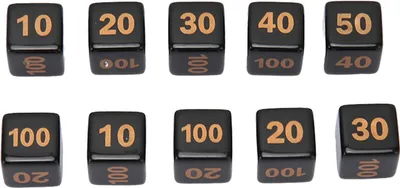 Obrázek produktu pro 10dílná sada plastových kostek, obdélníková, 6stranná čísla pro hry, stolní, výuka, černá