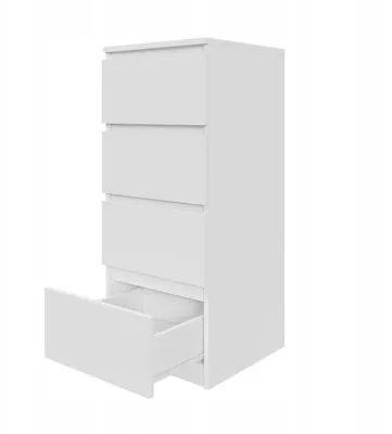 Produktbild von Kommode AVEN 97x40x40cm weiß, 4 grifflose Schubladen mit Rollenführungen, moderne