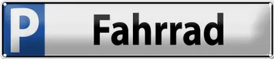 Produktbild von Blechschild Parkplatz Fahrrad, 46x10 cm, Blechschilder Parking