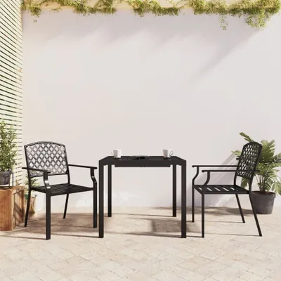 Produktbild von Möbel 3-tlg. Garten-Essgruppe Anthrazit Stahl - Balkonmöbel 3187997