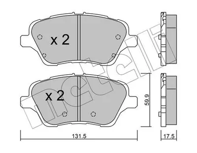 Obrázek produktu pro 4 Sada brzdových destiček, kotoučová brzda METELLI 22-0976-0 pro FORD, přední náprava