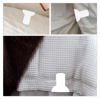 Produktbild von 12 Stück Gepolsterte rutschfeste Bettdeckenclips aus Schaumstoff Verstellbare Bettlakenbefestigungen für Bettwäsche