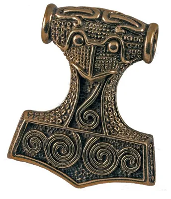 Produktbild von Schonenhammer  Bronze Schmuck Anhänger - Thorhammer - 54 x 62 mm