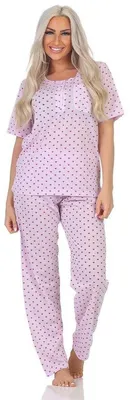 Produktbild von Damen Pyjama zweiteiliger Schlafanzug Nachtwäsche, Flieder/2XL/44