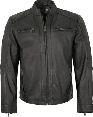 Produktbild von Capitano - Herren Lederjacke Bikerjacke Lammnappa schwarz : 58