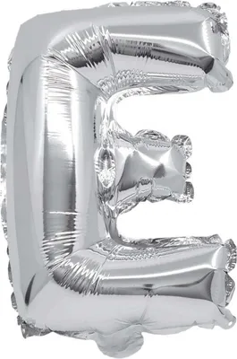 Image de Ballon en forme de lettre "E" en aluminium argenté, 32 cm
