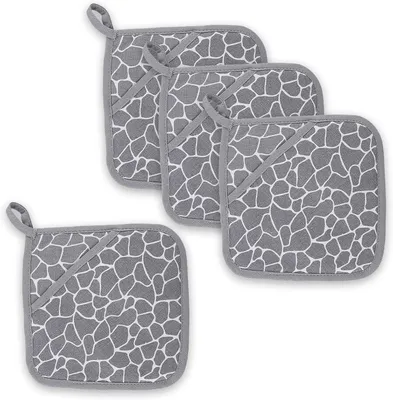 Imagen del producto de Manoplas resistentes al calor, 4 unidades, de algodón, con bolsillos, de silicona, para la cocina